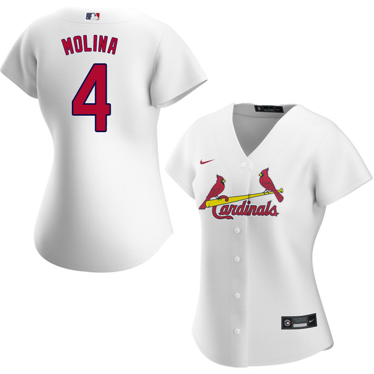 Nike Women #4 Yadier Molina St.Louis Cardinals Baseball Jerseys Sale-White